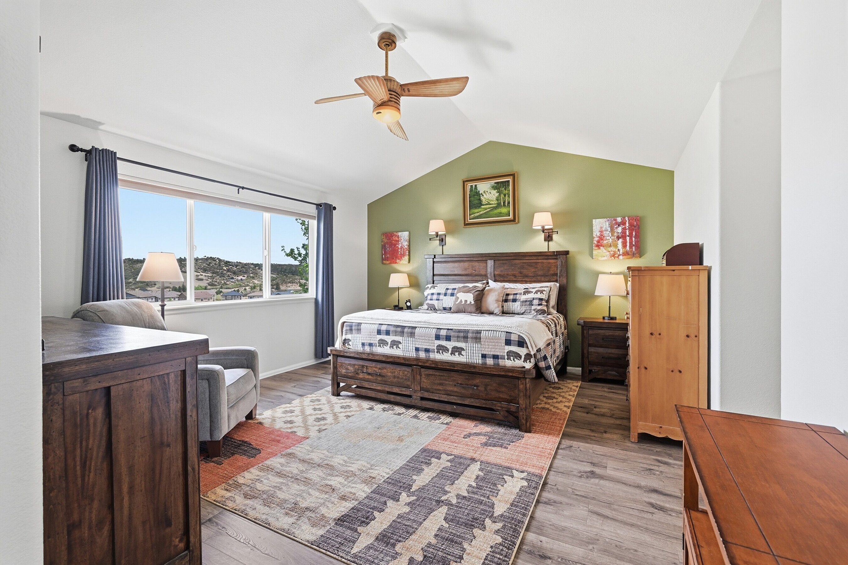 Primary Bedroom with Vaulted Ceilings