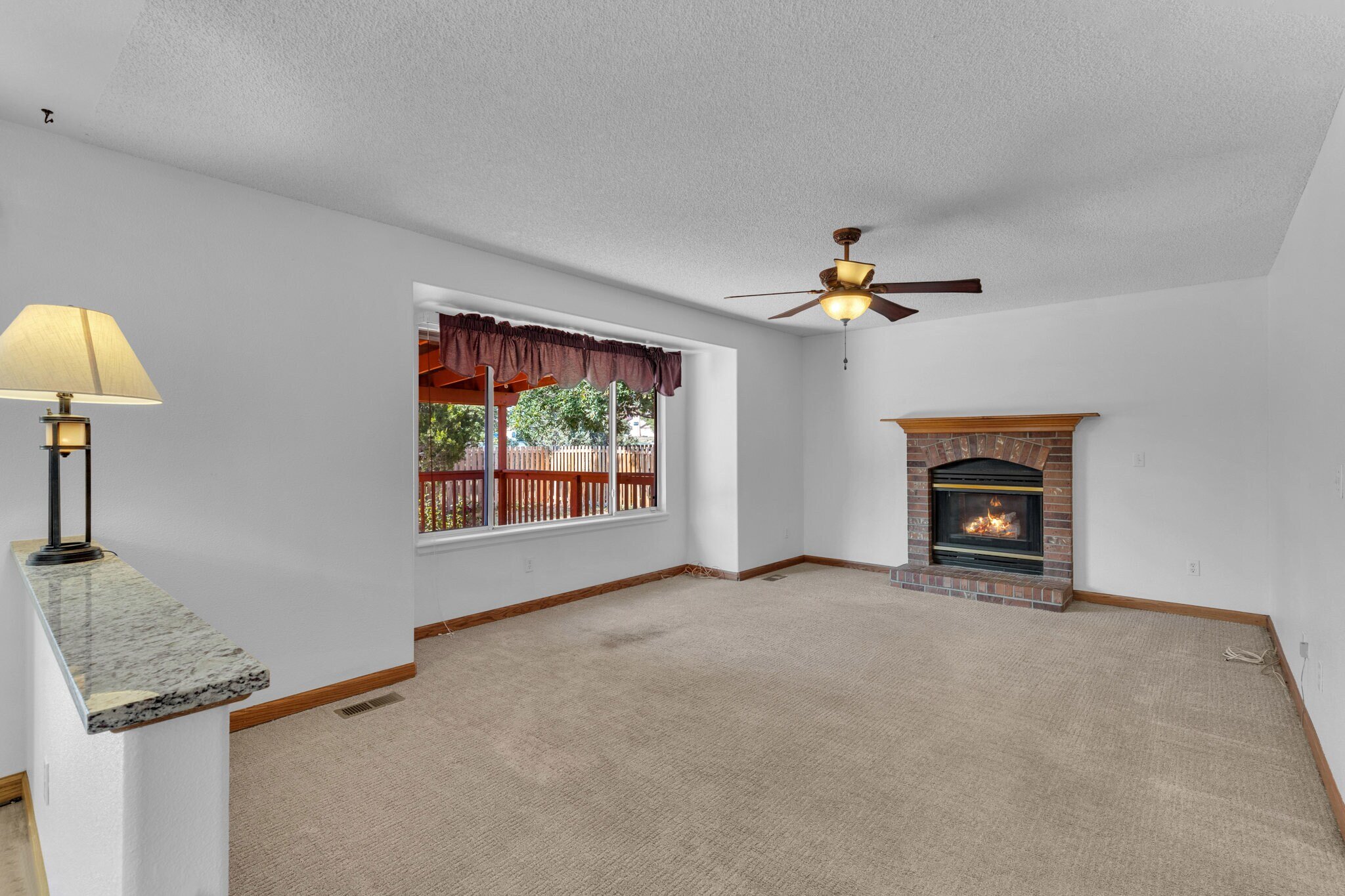 Spacious Family Room with Gas Fireplace