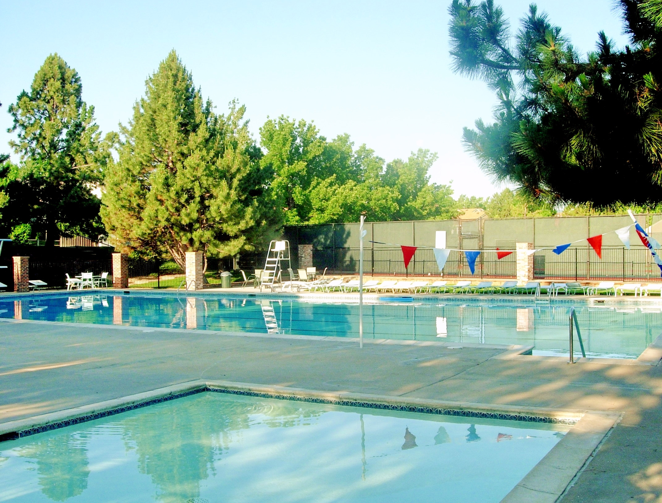 Pool with lifeguard, diving board and baby pool - Swim Team too