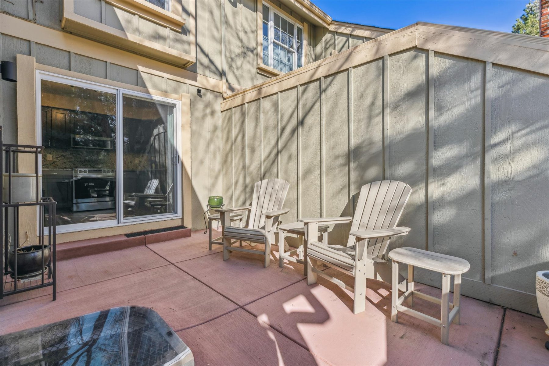 Nice sized patio with new Egress window cover