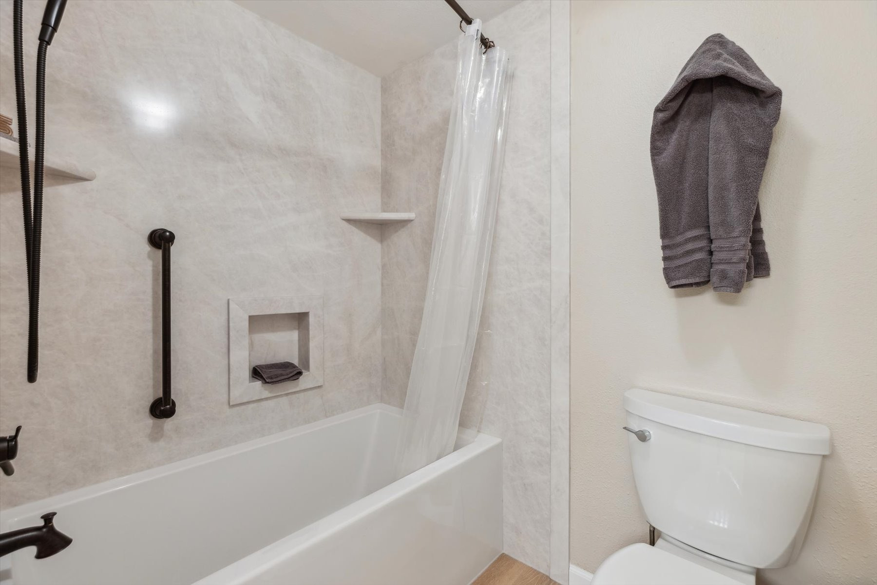 New tub, surround and toilet