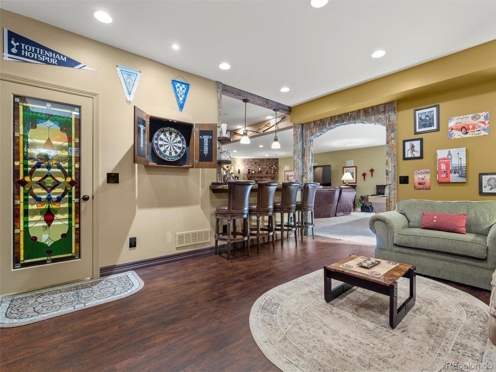Wine closet and dart board included