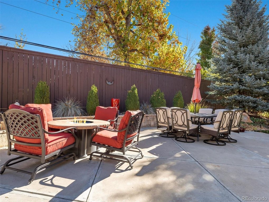 Patio with fountain included