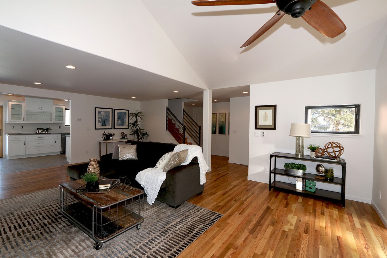 Natural wood floors & stairs!