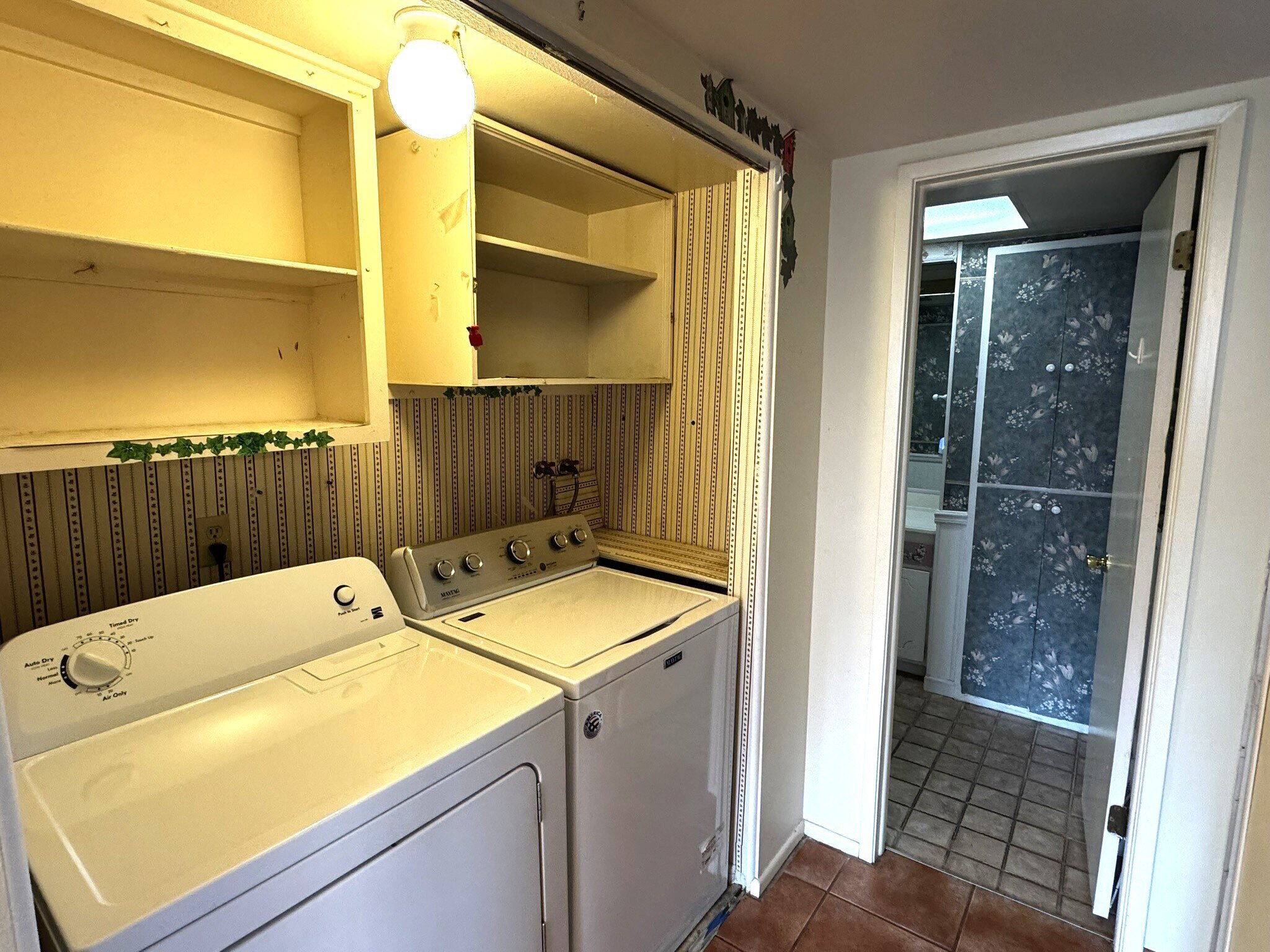 Full-Size Laundry Area with Shelving