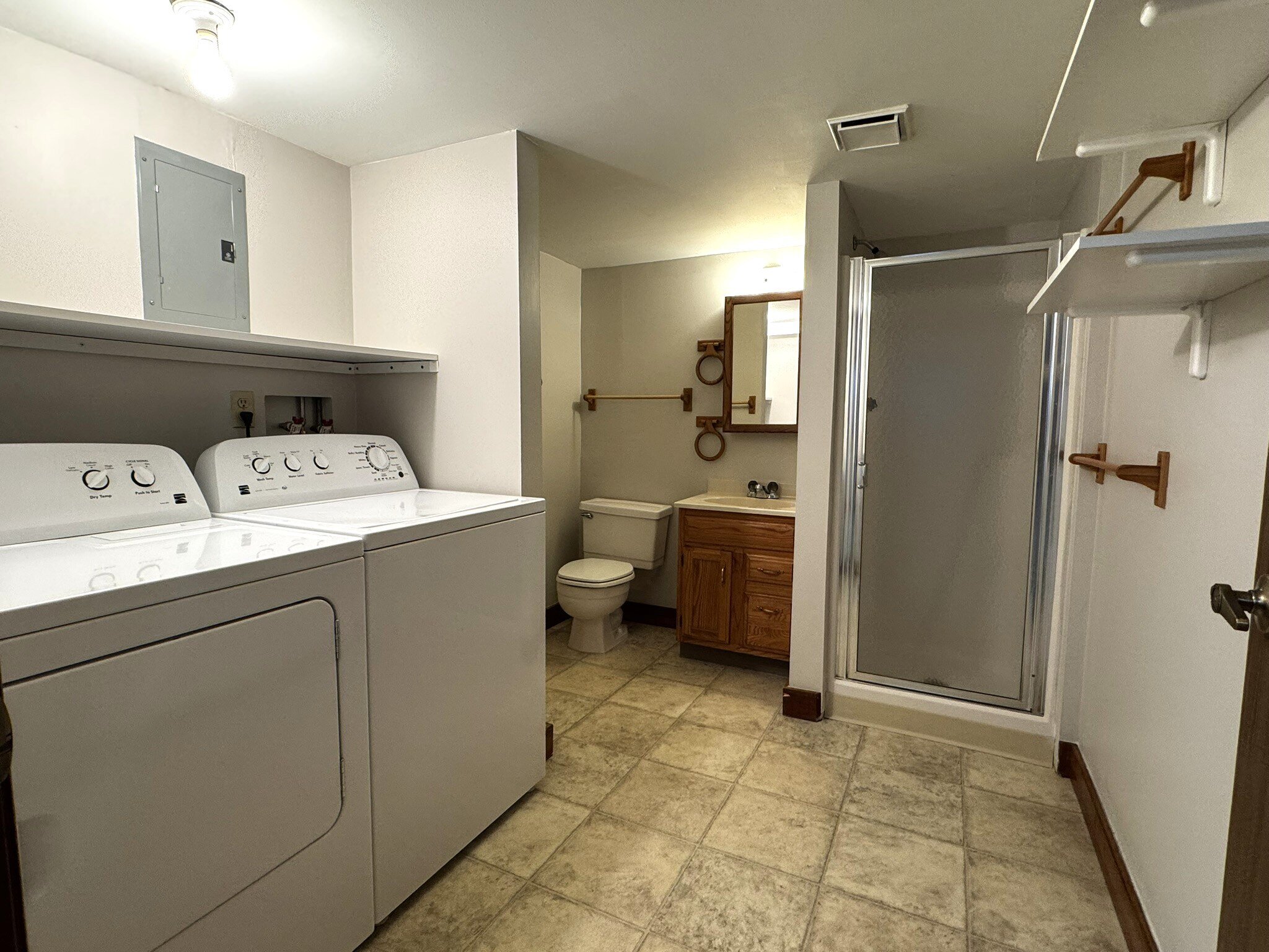 Laundry Room and 3/4 Bathroom