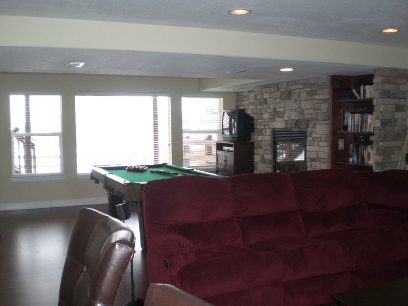 Finished basement!  Media room, game room and fireplace!