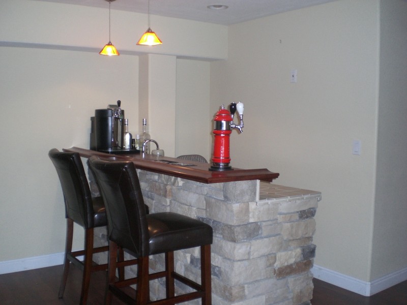 Custom built bar in basement