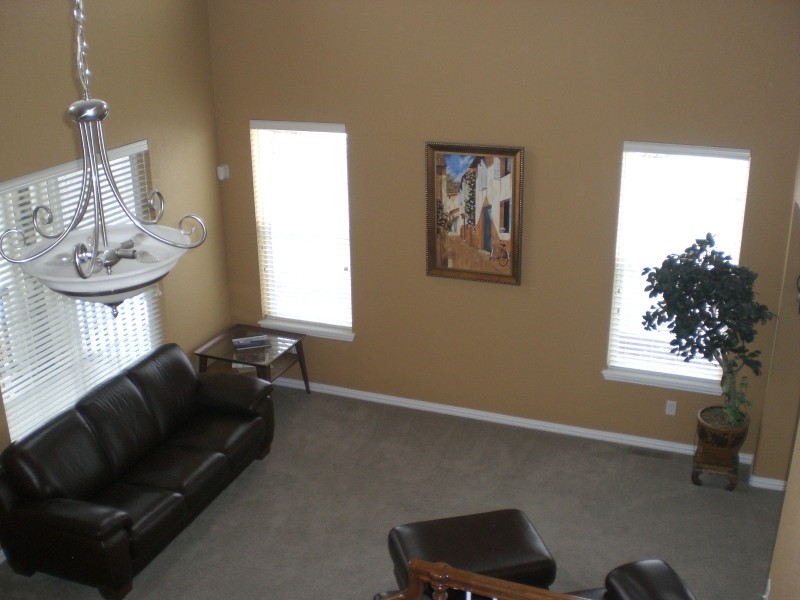 Vaulted ceilings in living room