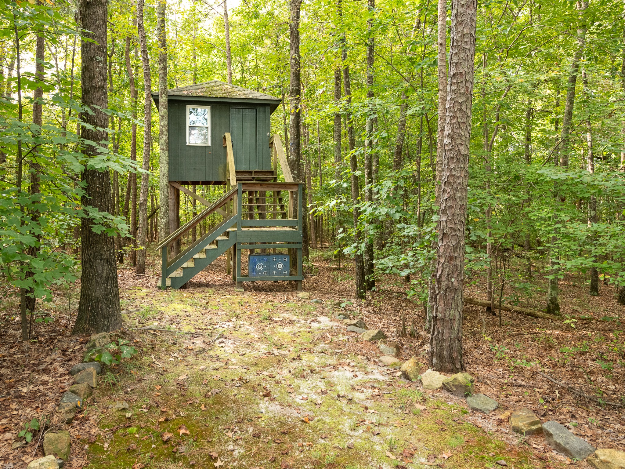 Play fort in wooded section of back yard