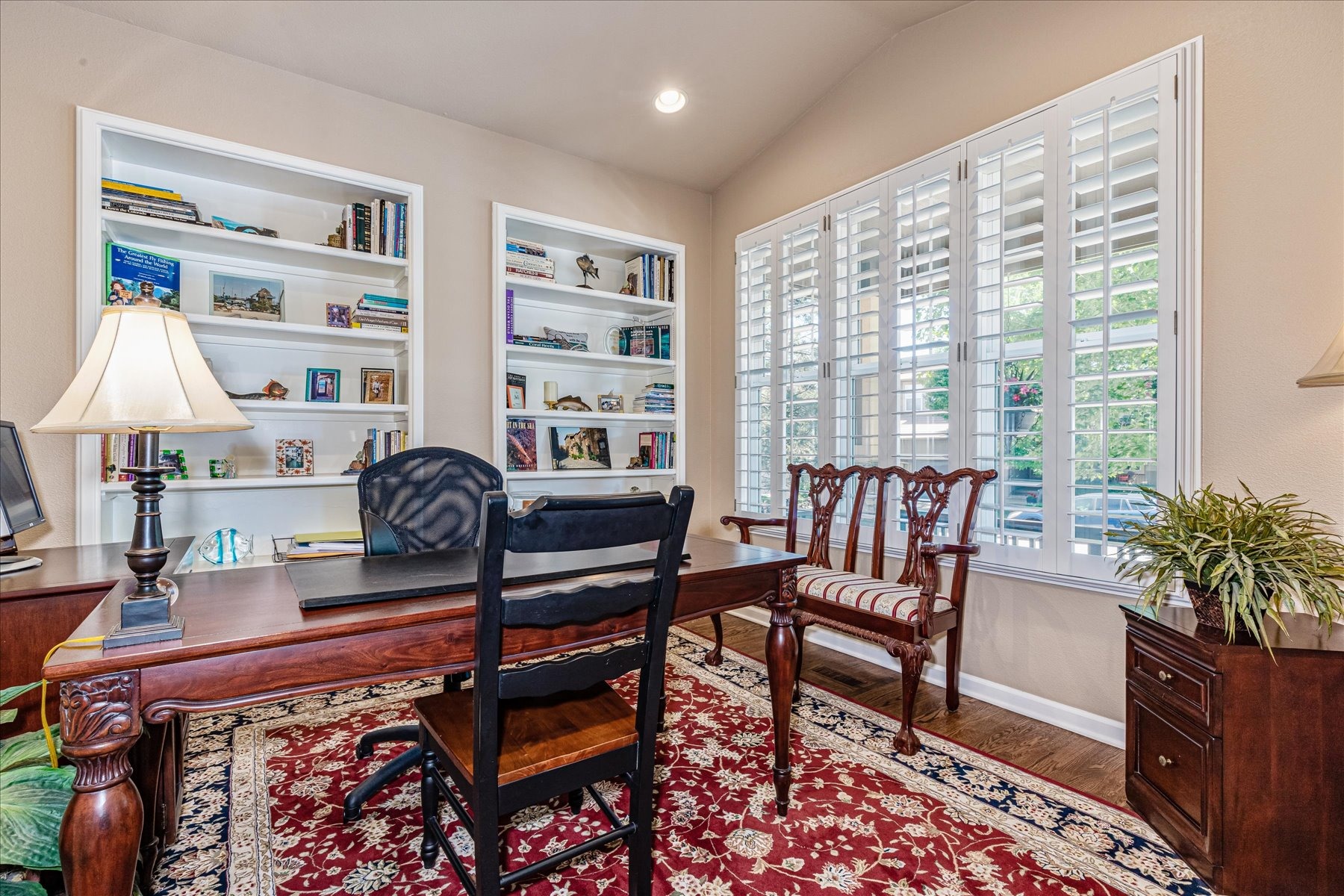 Main Floor Study with French Doors & Bookcases