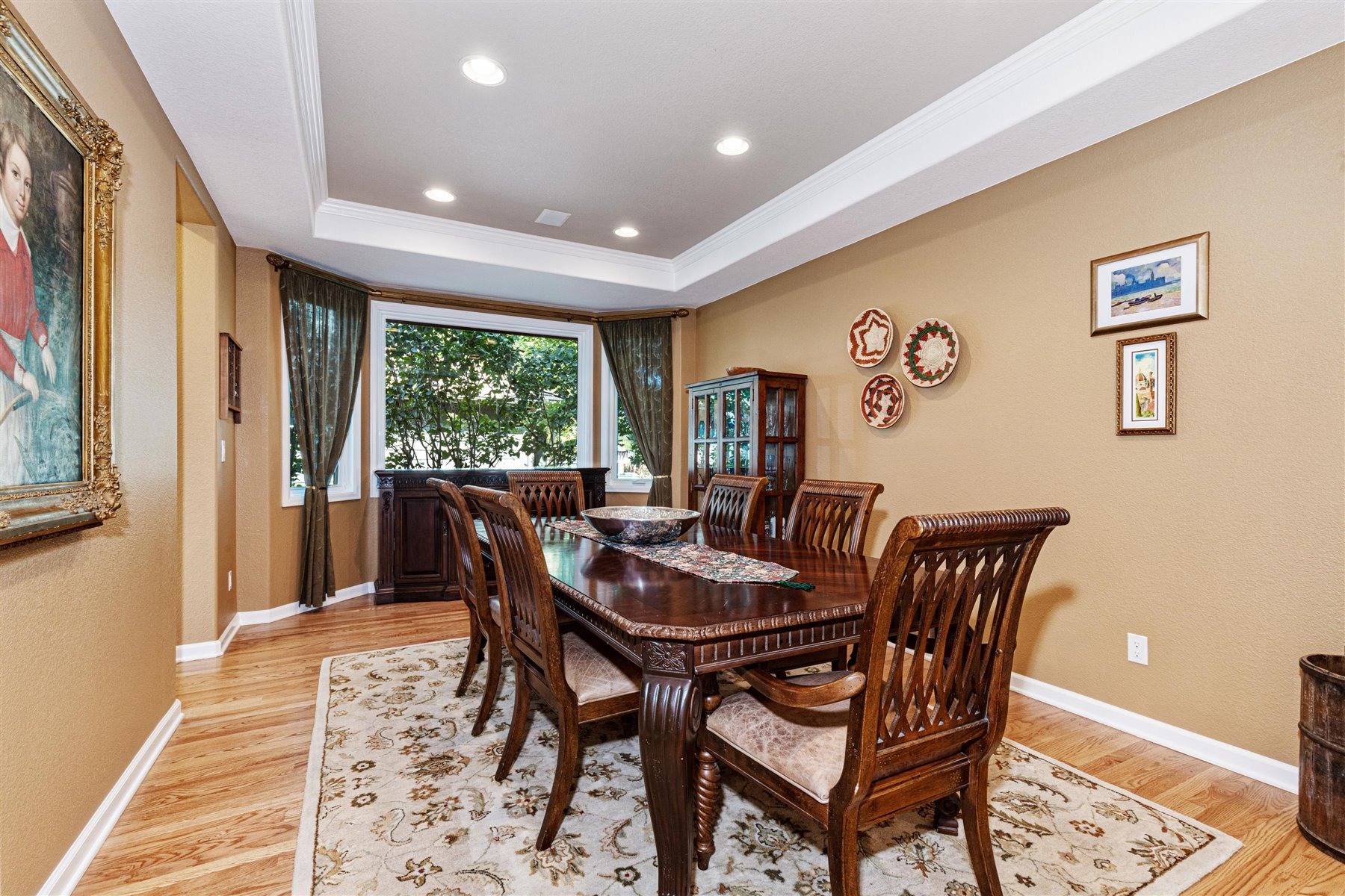 Large Formal Dining Room with Bay & Hardwoods