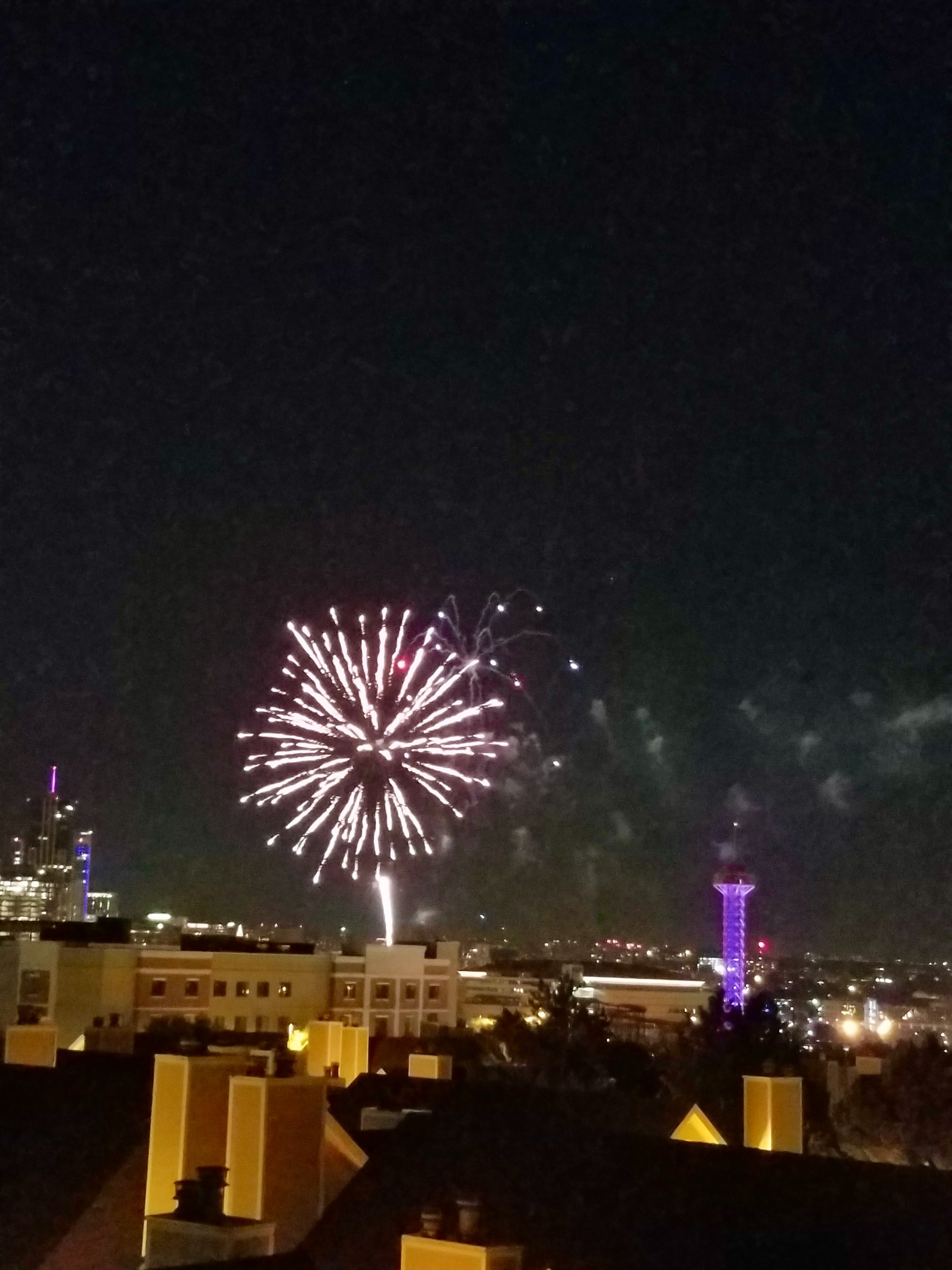 Downtown Fireworks from Balcony