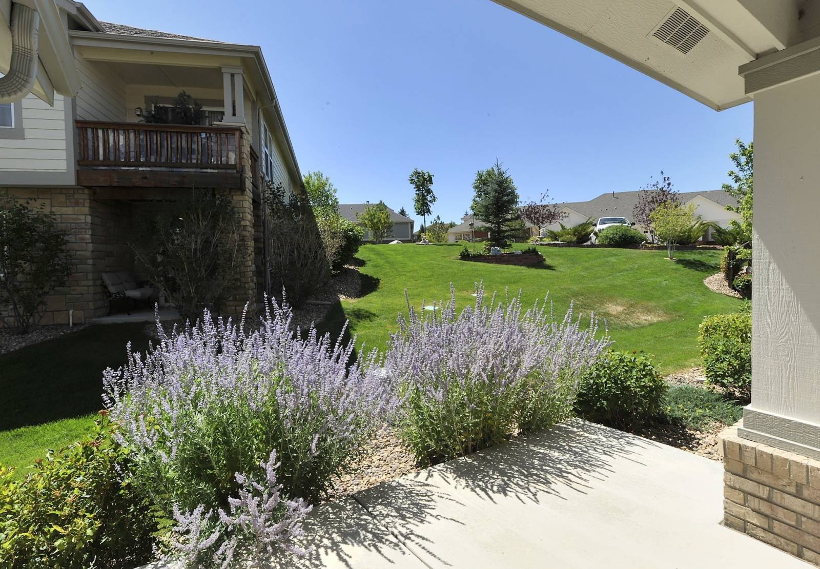 Covered Patio Looking to Greenbelt