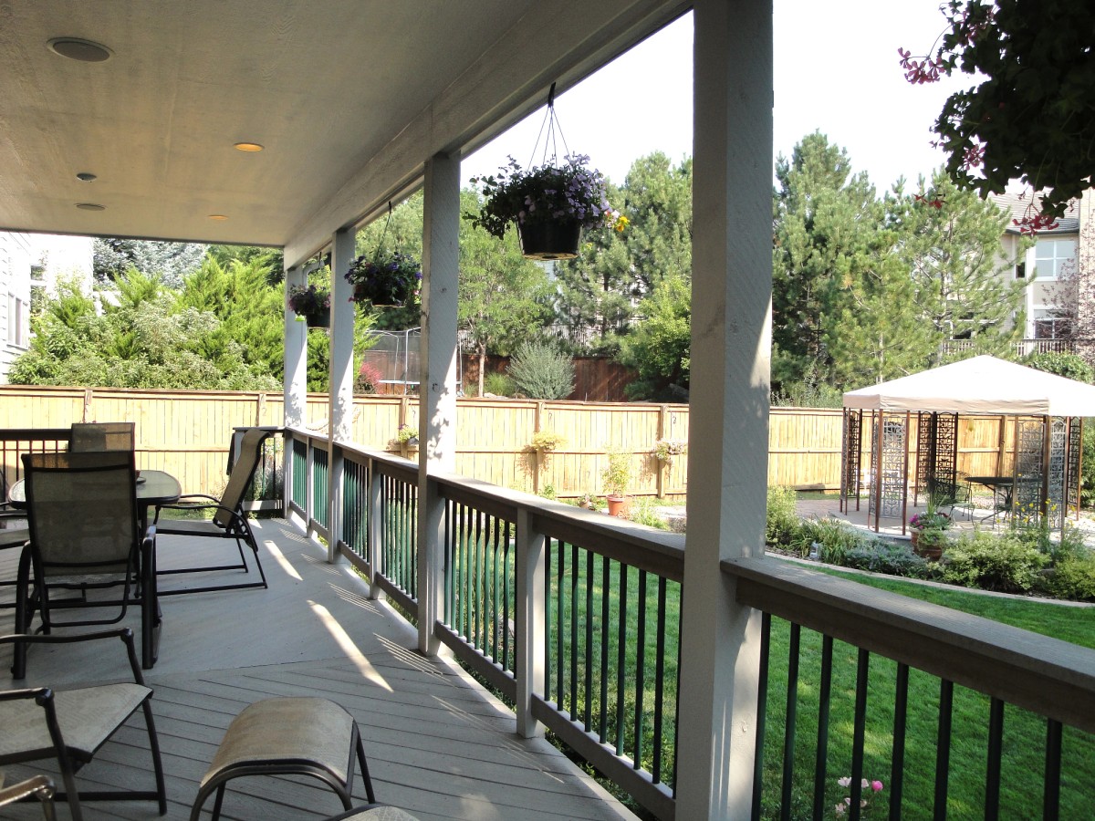 Deck Overlooking Backyard Oasis