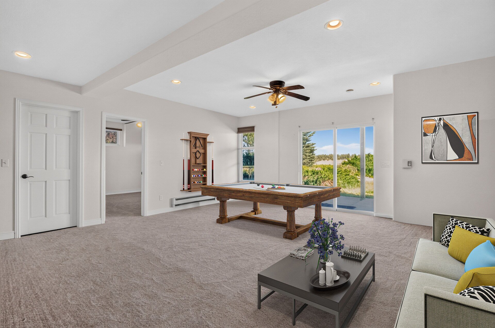 Virtually Staged Photo - Basement Family Room