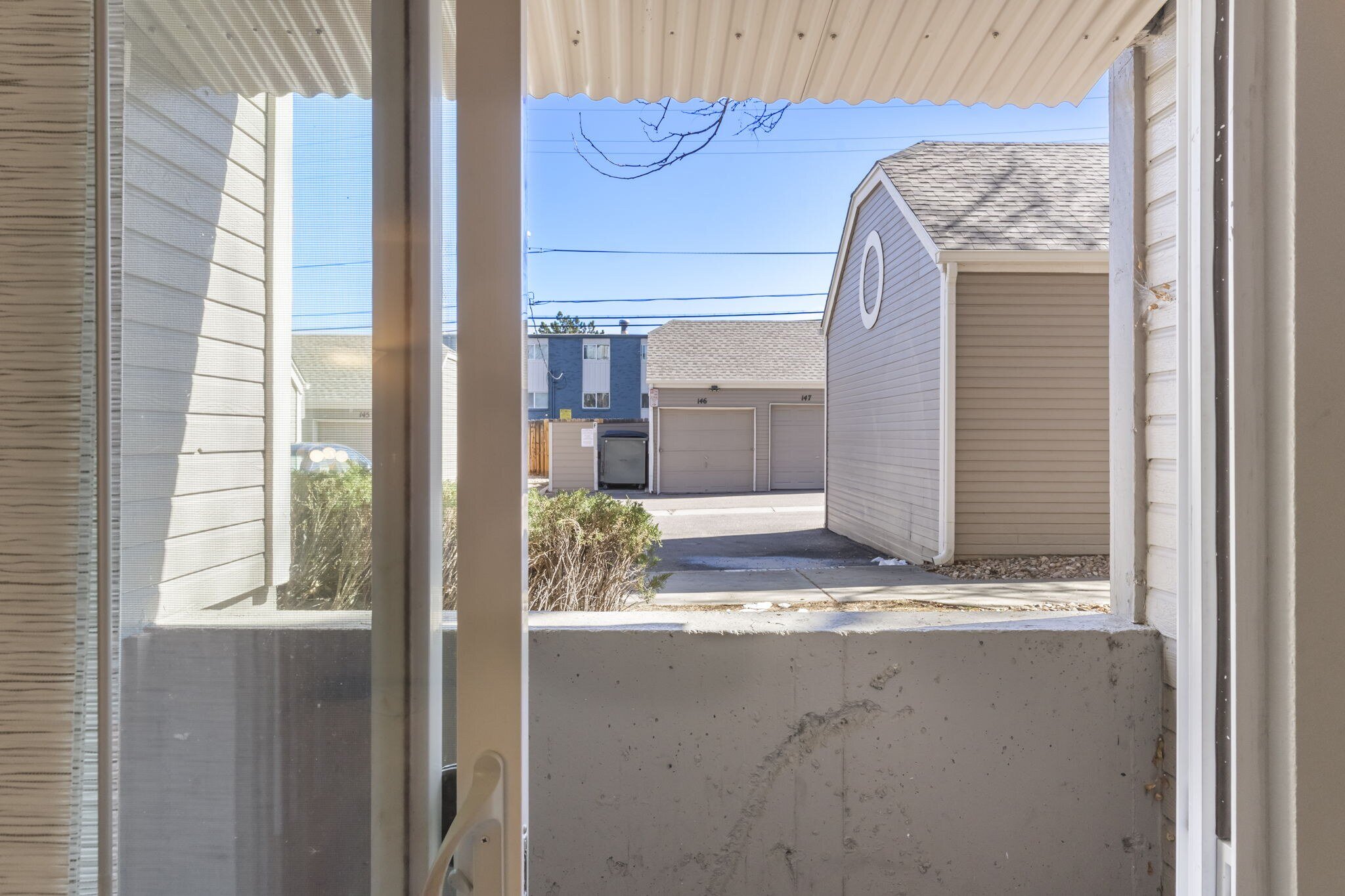 New paint throughout, sliding doors to patios off both bedrooms