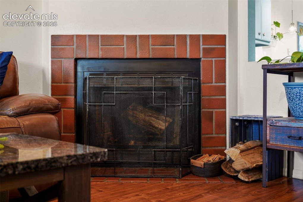 Wood burning fireplace for those chilly Colorado evenings! 