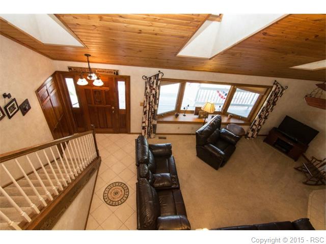 Living room - looking down from upper level.