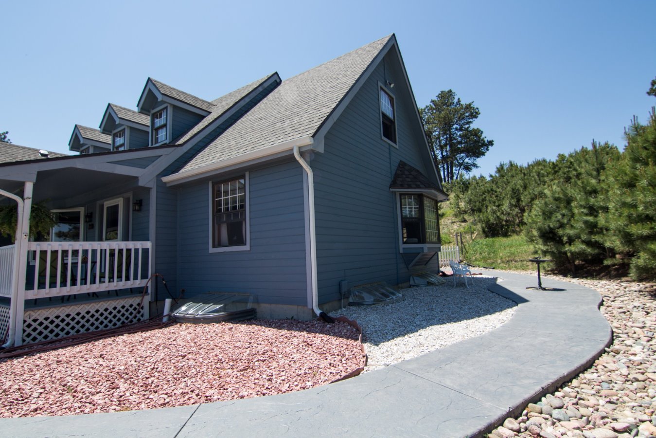 Stamped concrete walkway