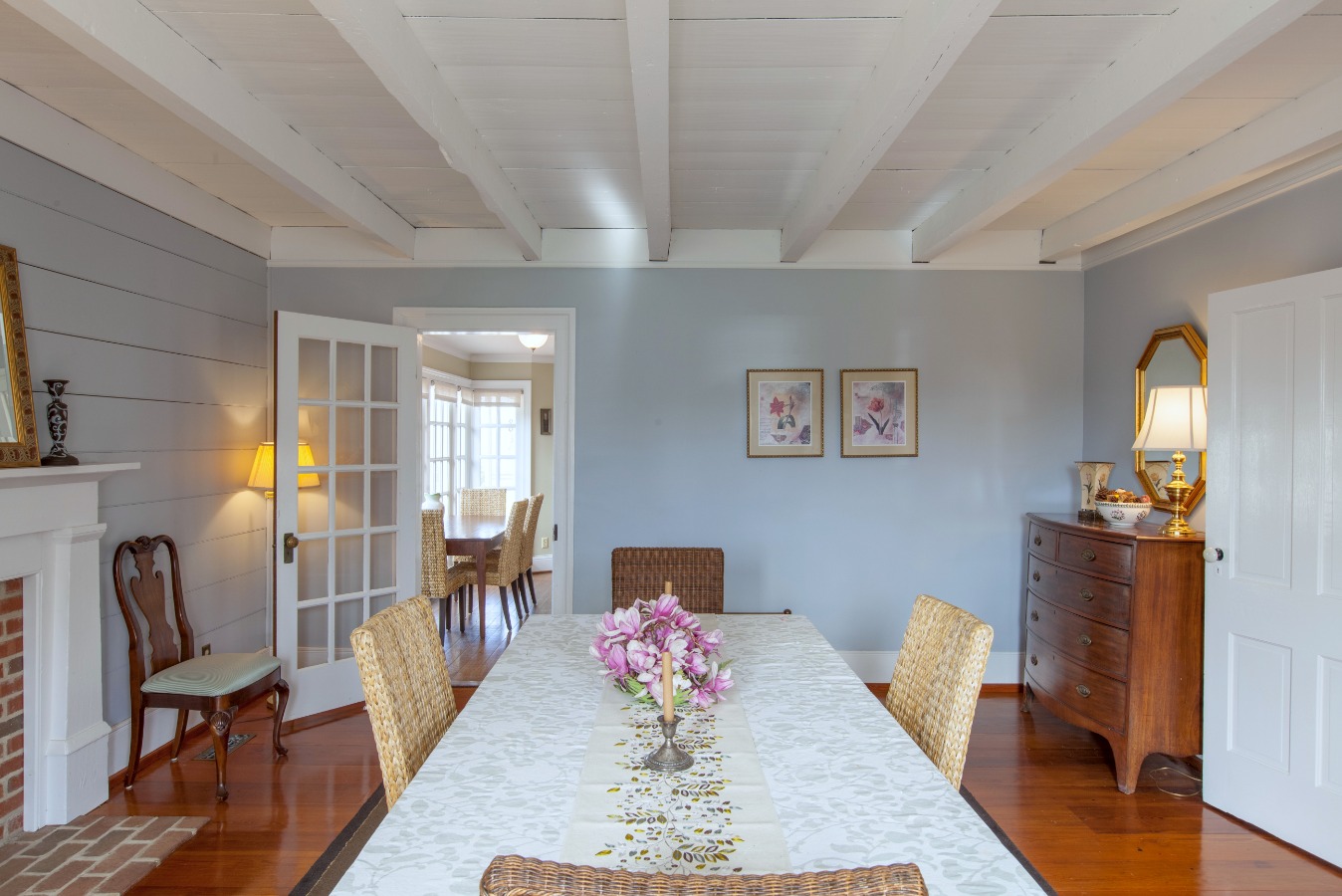 Exposed ceiling beams
