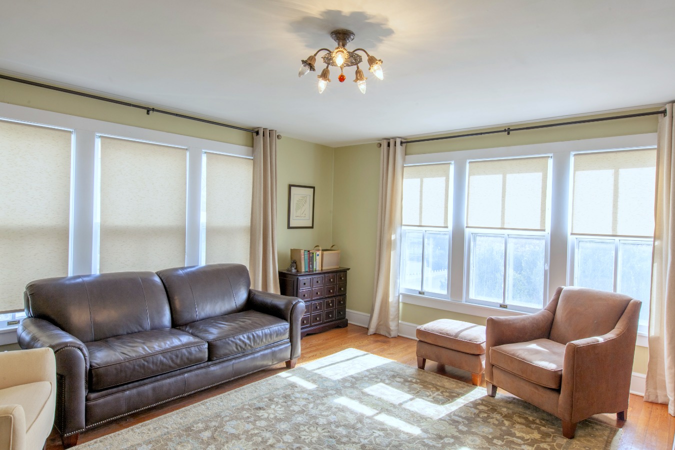 Front living room with windows on two walls