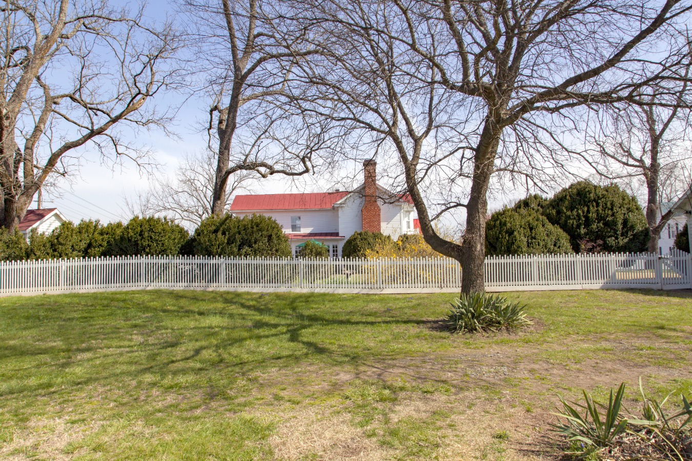 The side of the home from the parking area