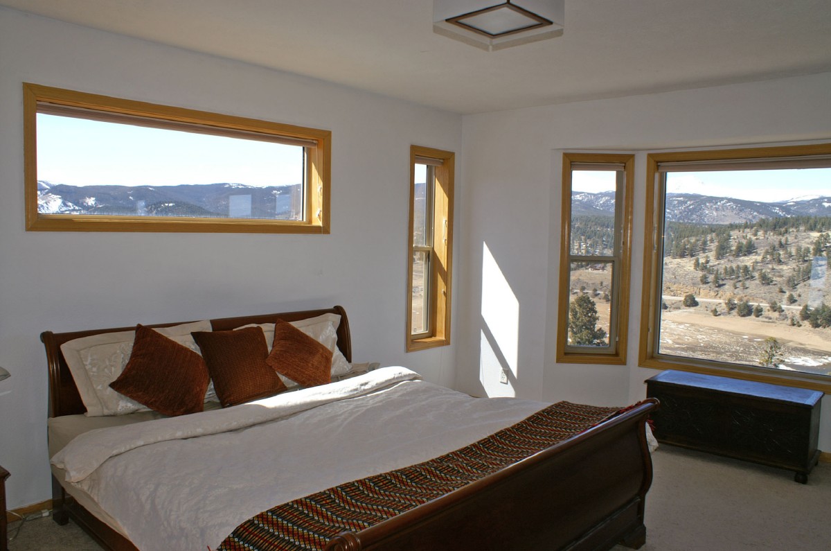 Master with Bay Window looks out to Barker Reservoir