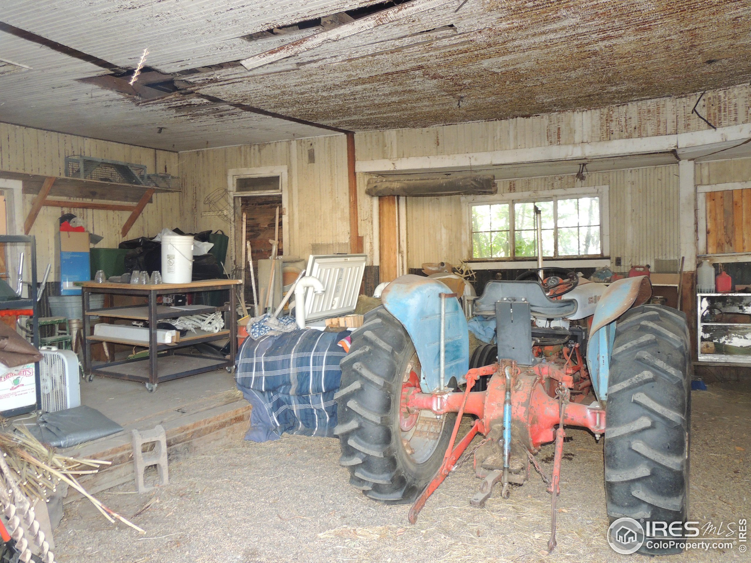 Inside barn