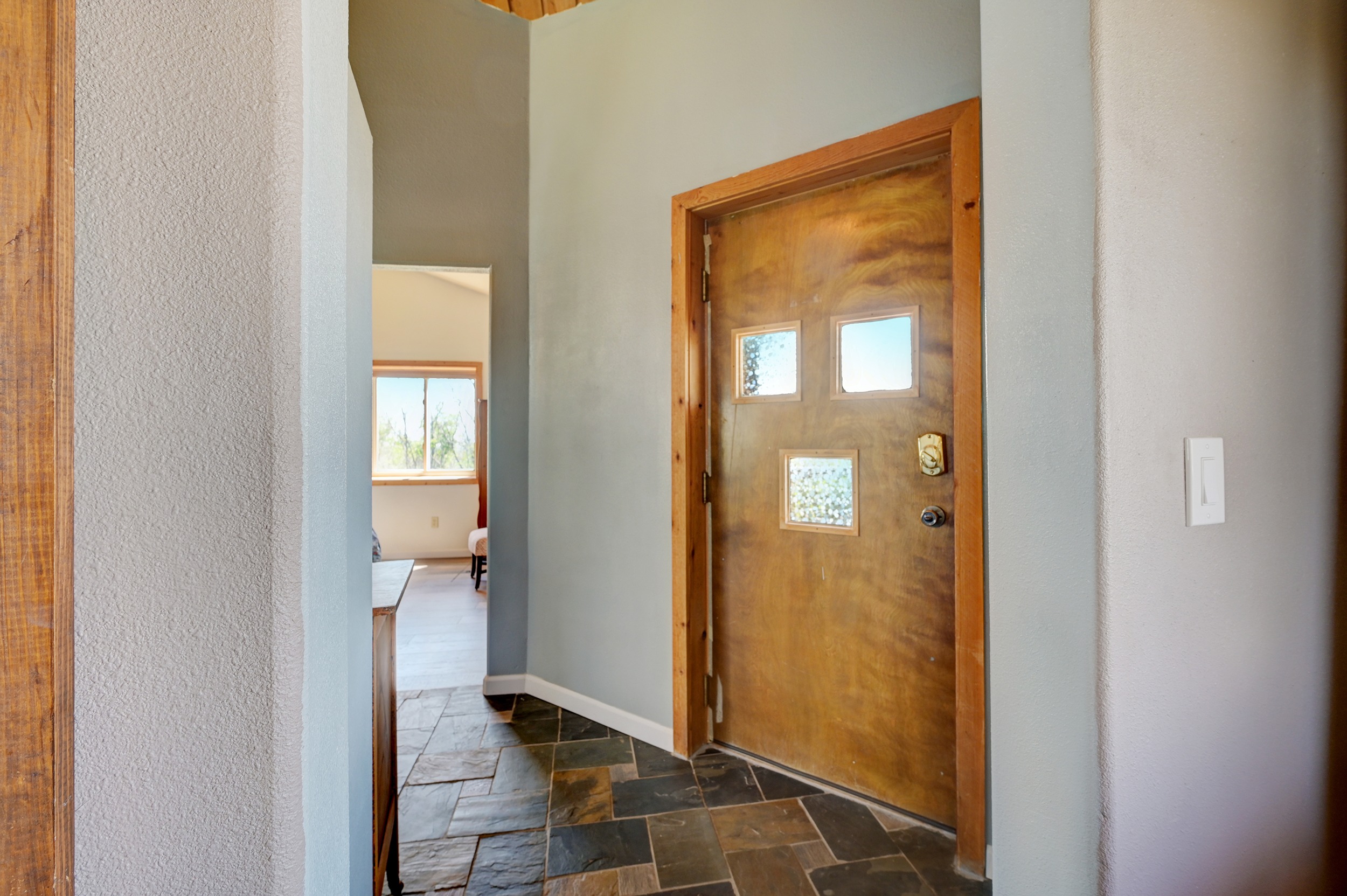 Entry to the private access door to the master bedroom. 