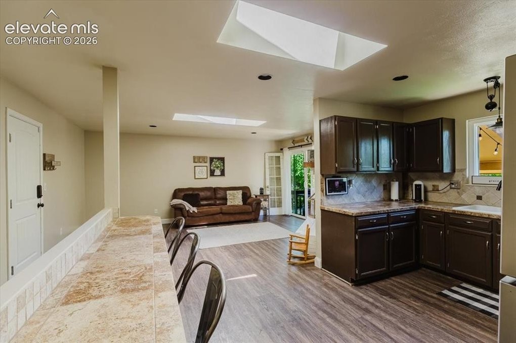 Breakfast bar in kitchen