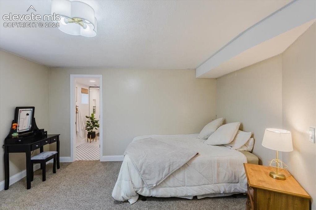 Basement suite with walk in closet and attached bathroom