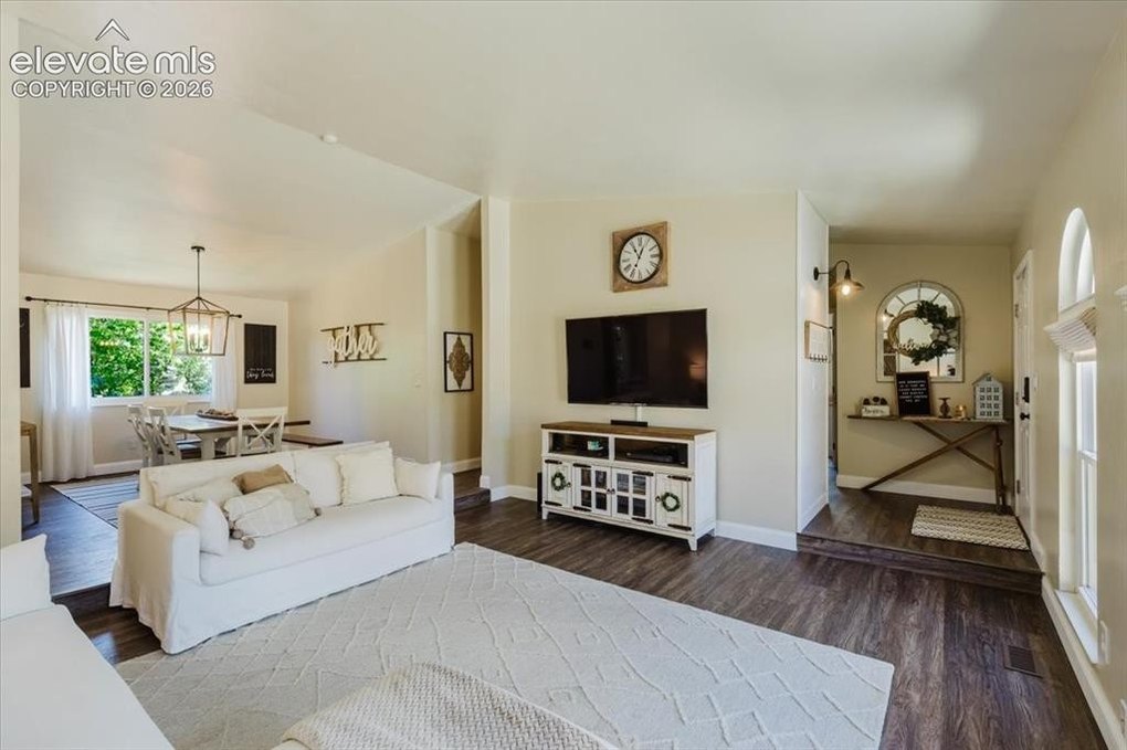 Bright entry way and front room