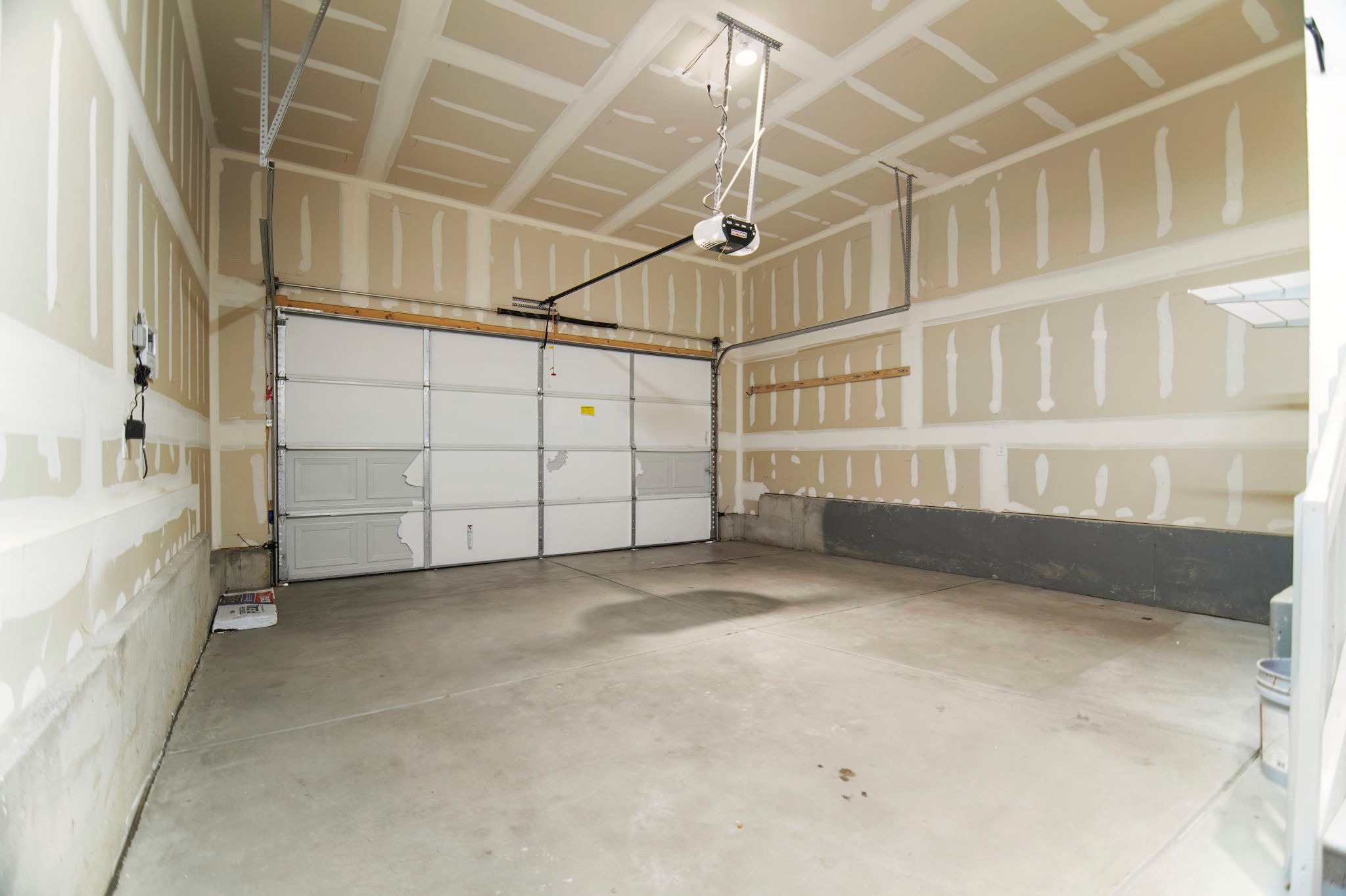 The insulated garage also comes with a sprinkler system. 