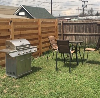 Gas grill and patio set